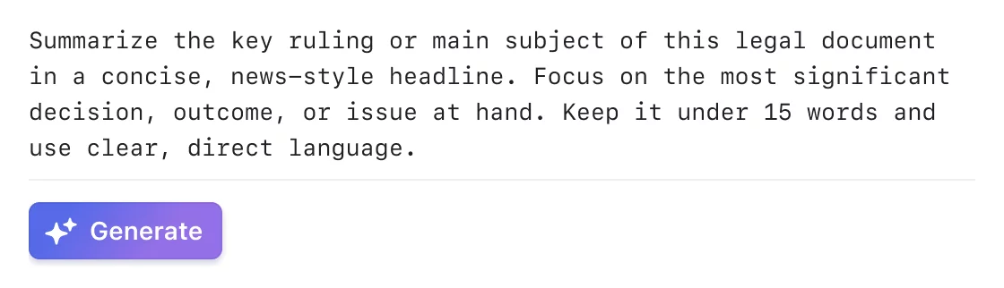 Custom prompt detail view
