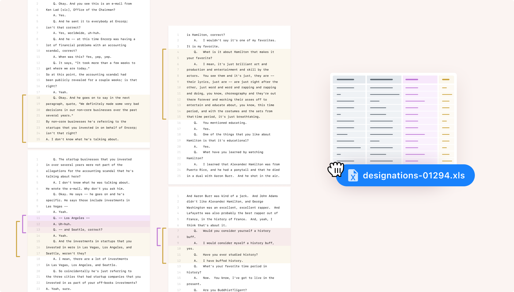 Sequenced import of designations to multiple transcripts